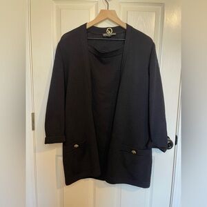 St. John Basics Santana Knit Open Front Cardigan & Skirt 2 Piece Set